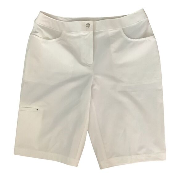 Chico’s White Polyester Spandex Blend Shorts Size O Excellent Condition - Picture 1 of 4